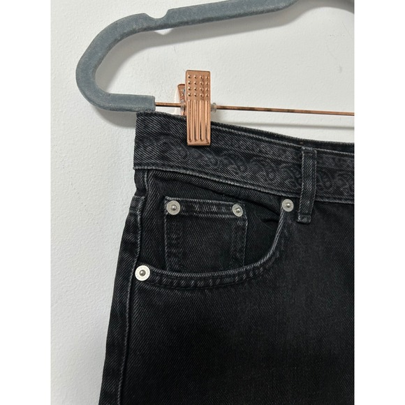 The Kooples Jeans Black Wash Paisley Denim High‎ Waisted Shorts Paris Size 2 - Picture 3 of 13